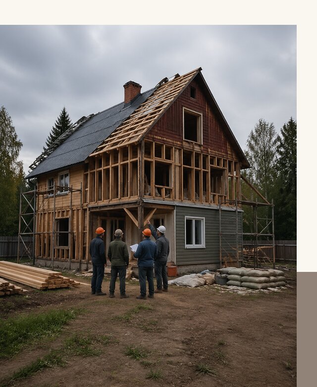 Реконструкция дачного дома в Шумерле под ключ с проектом